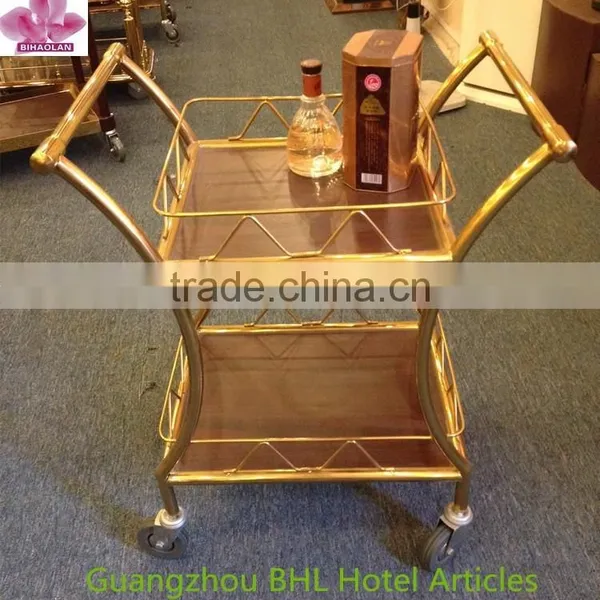 Stainless Steel Mobile Food Cart Coffee Cart Hand Cart for Sale C-37
