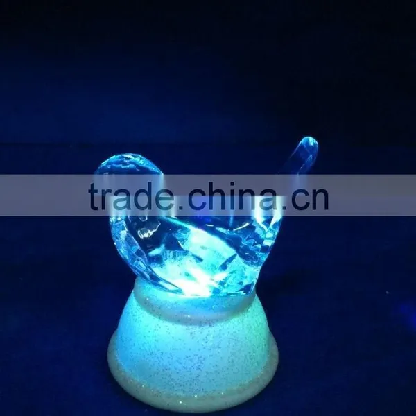 Craft LED 7colors Changing Acrylic Crystal Animal Toys Birds Gift for Sale photo-4