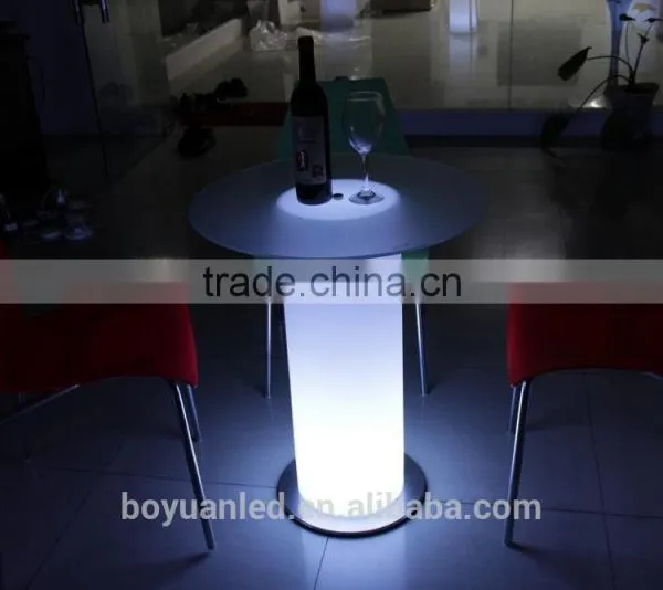 Hots Sale Round Glass Top Center Rotating Dining Table With Led Light photo-2
