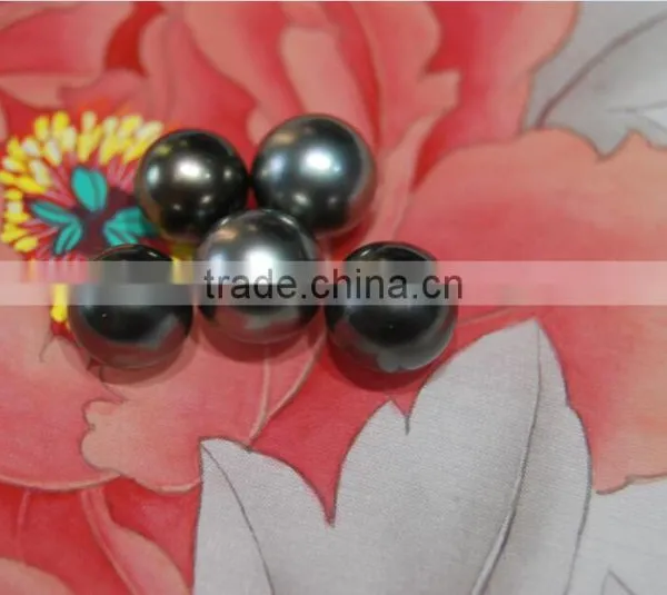 14-15mm Natural Black Tahitian Loose Pearl Beads photo-2