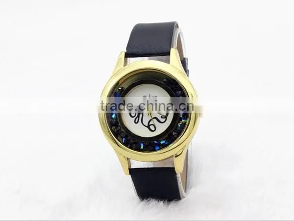 2017 Round Dial Vogue Women's Sexy Quartz Watch With Crystal Diamond photo-3