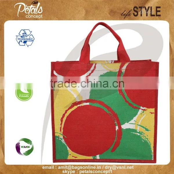 PP Laminated Jute Tote Bag With Cotton Web Handle photo-2