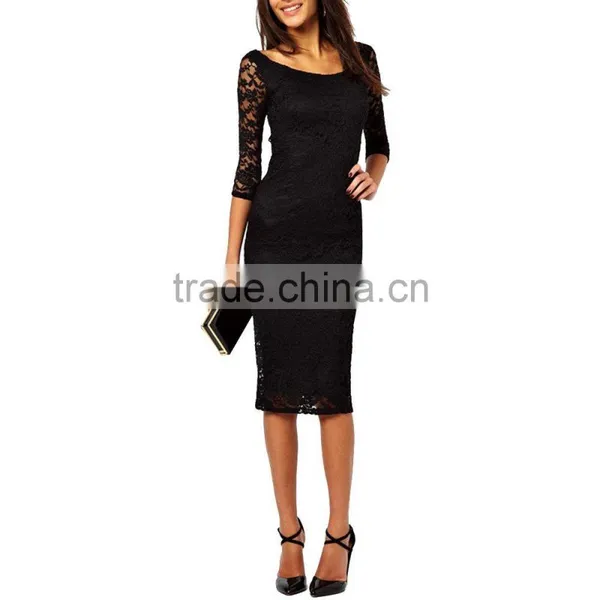 Fashion Women Evening Party Cocktail Long Sleeve Summer Lace Short Mini Dress photo-2