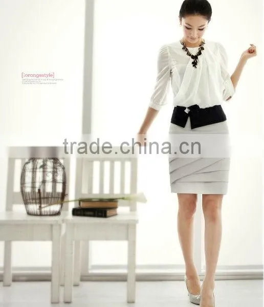 Breathable suits OL big yards of women's clothing chiffon dress
