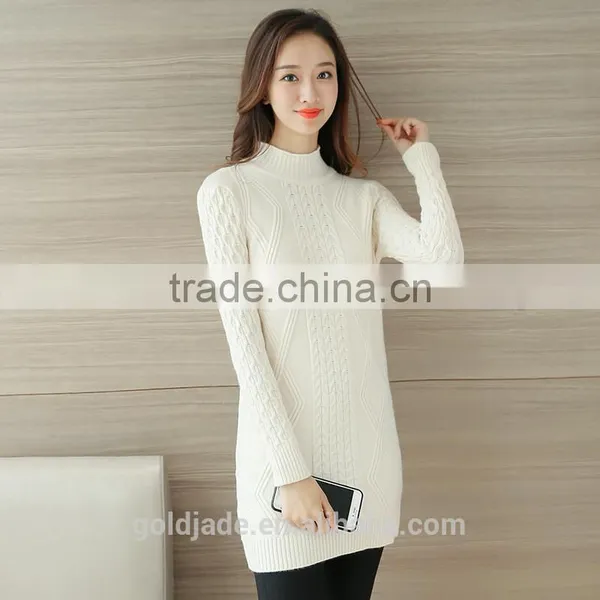 Winter Fashion Women Long Pullover Sweater Knitted Sweater Designs for Ladies photo-3