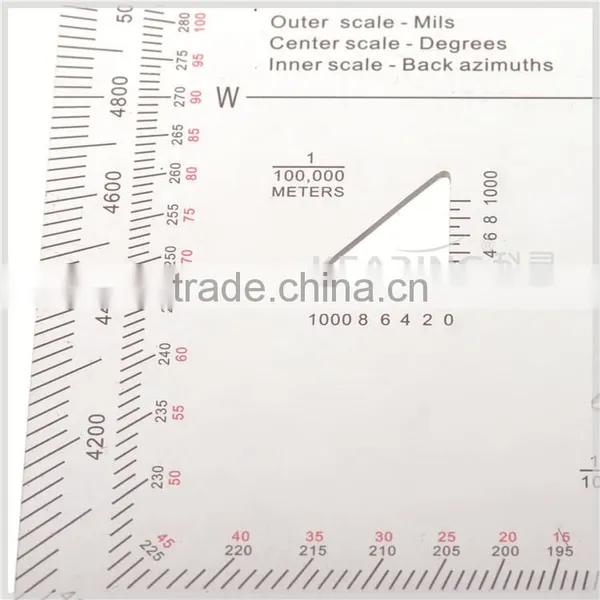 Kearing Durable Plastic Square Military Scale Protractor 1: 25000 & 1: 50000 # KMP-4 photo-5