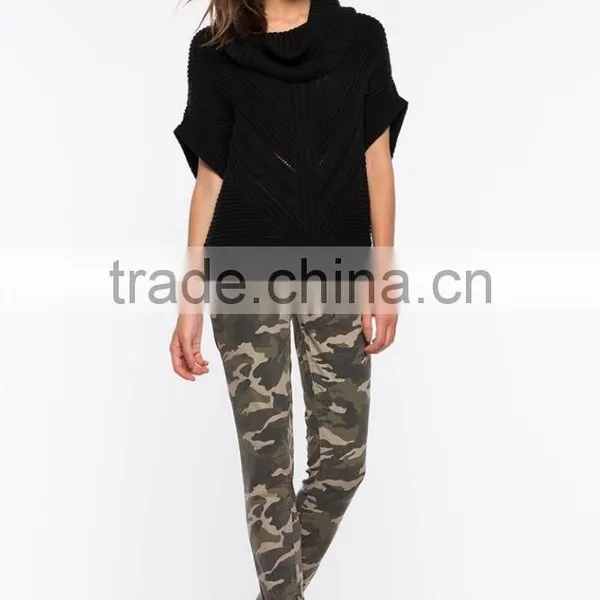 Best Selling Black Cable Cowl Neck Women Sweater Wholesale photo-4
