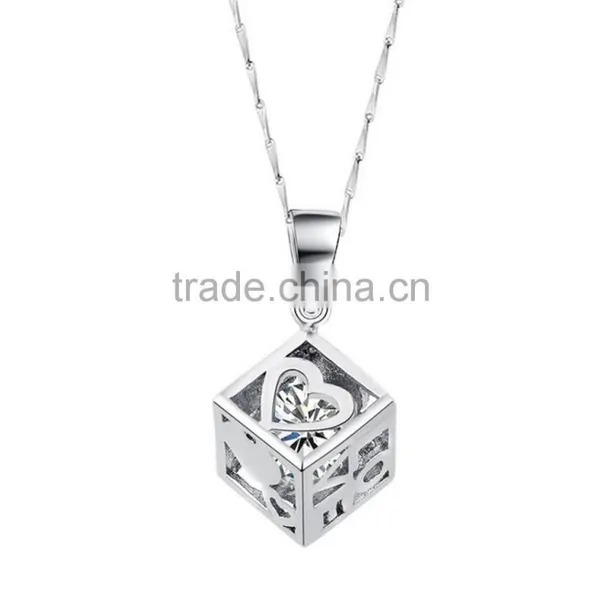 Modern Personalized Design Jewelry 925 Silver Rubik's Cube Pendant photo-3