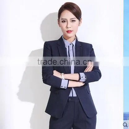 2016 Ladies Long Sleeve Blazer and Skirt Set, Women Business Suits photo-2