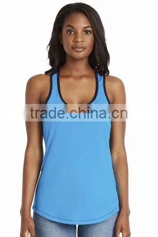 Next Level Apparel Ladies' Ideal Color Block Racerback Tank Top - 60% Combed Ring-spun Cotton, 40% Polyester Jersey photo-2