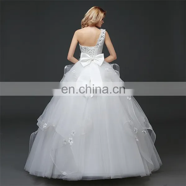 HS1631 2017 China Sexy Real Photos One Shoulder Wedding Bridal Dress Vestidos photo-3