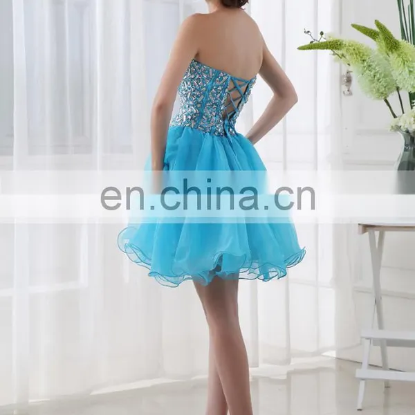 Wholesale Sweetheart Sleeveless Crystal Tulle Short Cocktail Dress SD015 photo-5