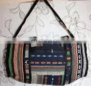 Handmade Neon Hand Woven Cotton Backpack Crossbody Bag Vegan Duffle Bag Gym Bag Luggage Suitcase Travel Bag Weekender Carry-On photo-4