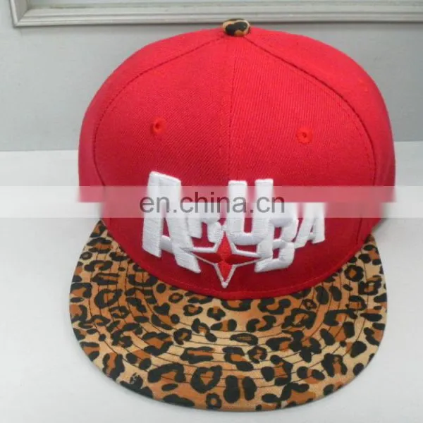 2016 Custom 5 Panel Flat Leopard 3D Embroidered Logo Hats With Factory Direct Supply photo-2