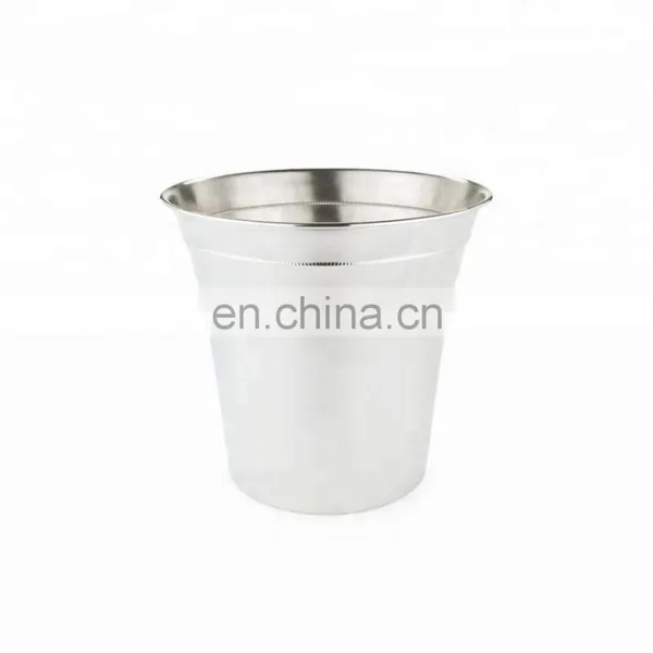 Round Stainless Steel Ice Bucket Metal Beer Tub Cube Container Wine Champagne Cooler Handles Copper Ice Buckets photo-4