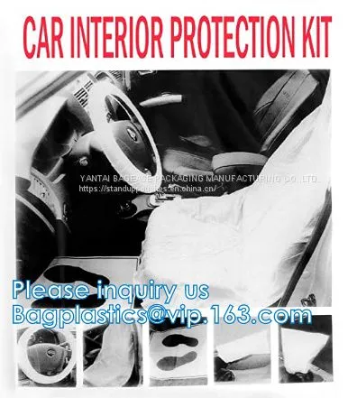 Plastic Drop Sheet, Cloth, Masking Film, Disposable Car Cover, 5 in 1 Auto Clean Kits, Disposable Seat Cover, Steer Cover photo-5