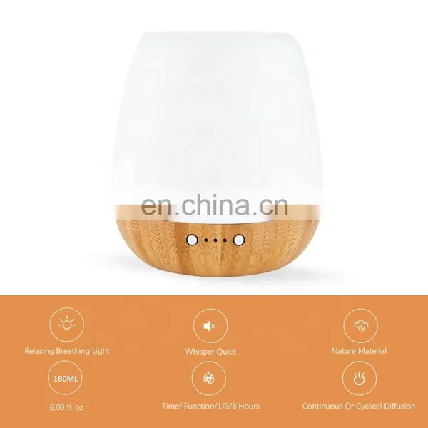 Wholesale Hotel Lobby Room Tabletop Electric Bamboo Ceramic Air Humidifier Nano Cool Mist Ultrasonic Essential Oil Diffusers photo-4