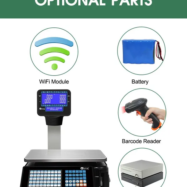 2024 New Arrival Supermarket Cash Register Scales POS Scale Ticket Printing With Battery