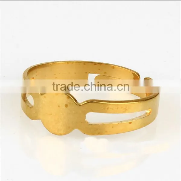 South Korea Diy Jewelry Accessories High Quality Brass Plating Couple Rings photo-2