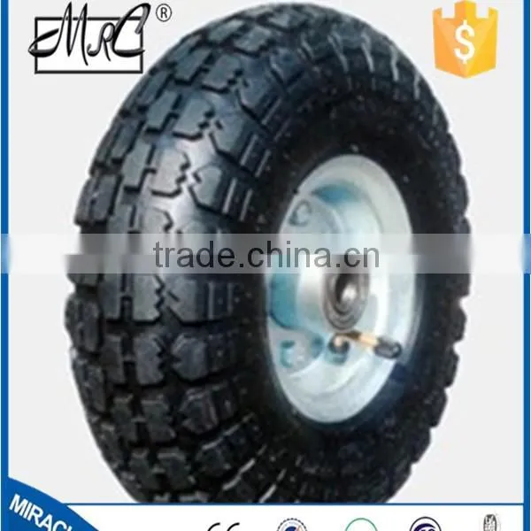 CHINA Supplier Small Rubber Wagon Wheel Two Wheel Wheelbarrow Wheel 4.10 / 3.50-4 photo-3