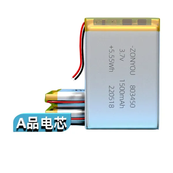 803450 Ultra Slim Pouch Cells 1500mAh Li-Polymer Batteries 3.7V With 500 Cycles Life Span for Adult Products photo-2