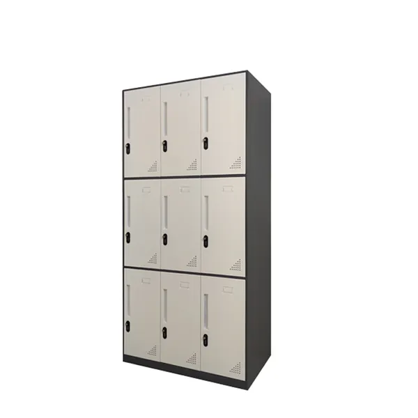 Black and White 9 Doors Steel Storage Cabinet Locker Customized Metal Gym Locker With Combination Lock photo-2