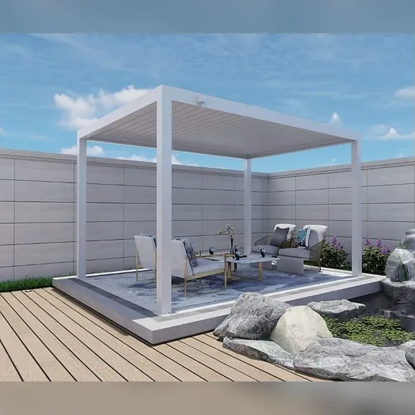 ALUX 3 × 4 m Manual Aluminum Louvered Pergola With Double-Layer Adjustable Roof