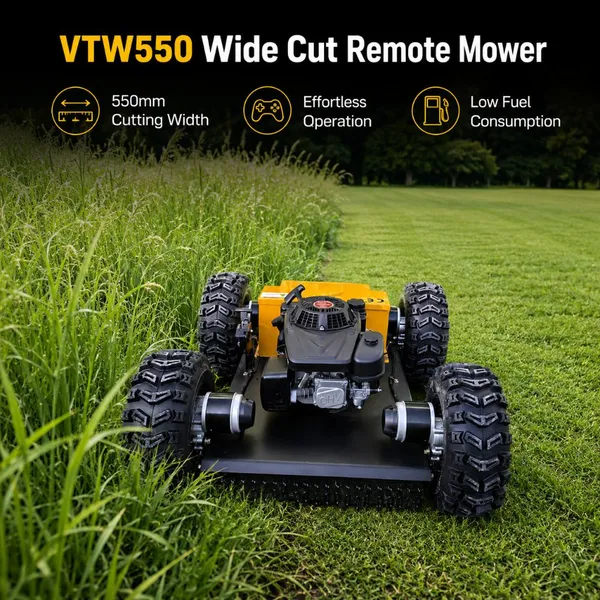 VTW550 мощный газонокосилка с бесконтактным двигателем, 550 мм, 4 колеса, дистанционное управление, нулевой радиус поворота