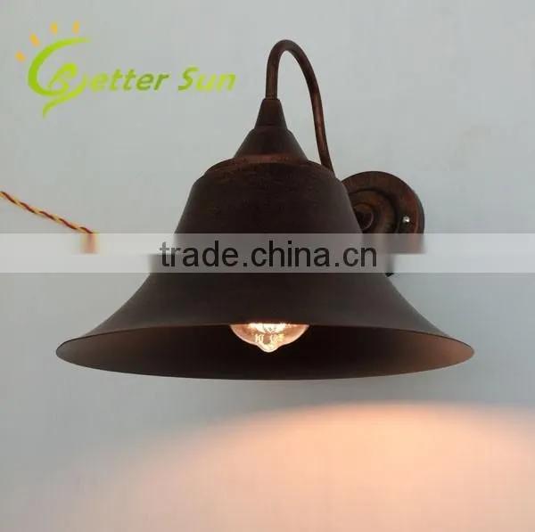 Matt Black Hat Shade Vintage Industrial Antique Wall Sconce photo-3