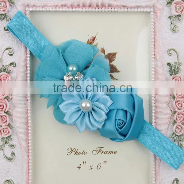 2016 Baby Girl Hair Accessories Various Flower Elastic Headband for Kids Handmade Baby Headbands photo-3