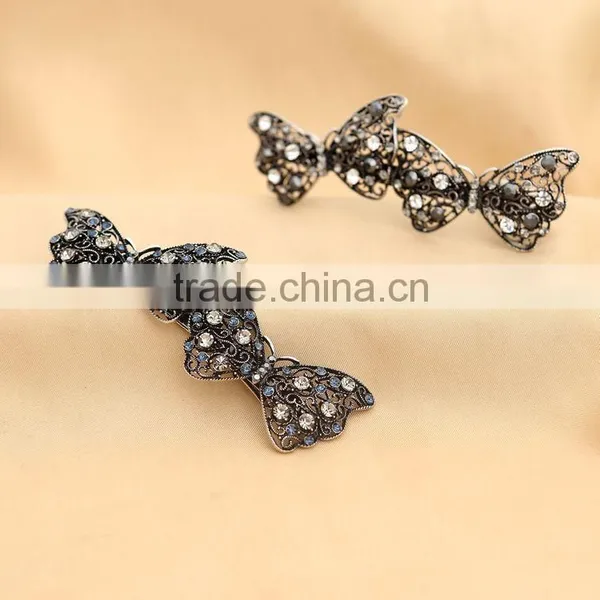 Luxurious Super Cute Loving Butterfly Long Hair Clip Rhinestone Barrettes Hair Ornament Accessories For Women Beauty photo-3