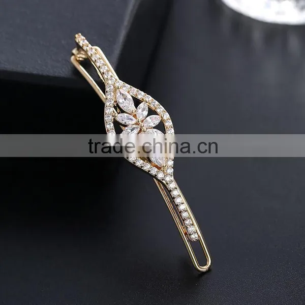 Korean Elegant Women Oval Full Rhinestones Crystal Barrette Hair Clip Hairpin photo-6