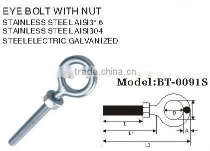Round Ring Eye Bolt Thread Hardware Accessory In Rigging Hardware Manufacturer photo-2