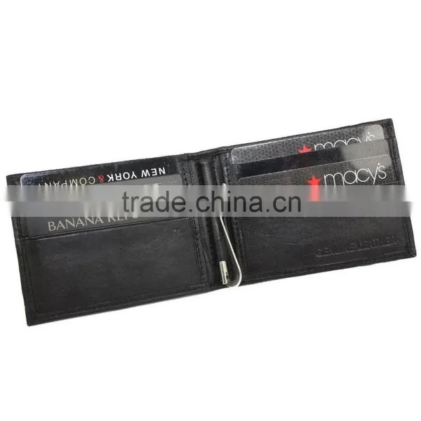 Men's Compact Lambskin Leather Bifold Front Pocket Metal Money Clip Wallet Quality Choice photo-2