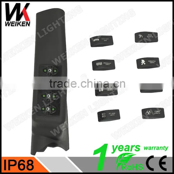 WEIKEN Auto Switch Car Offroad Switch Panel, Led Push Switch Truck jk Wrangler A Pillar Switches photo-2