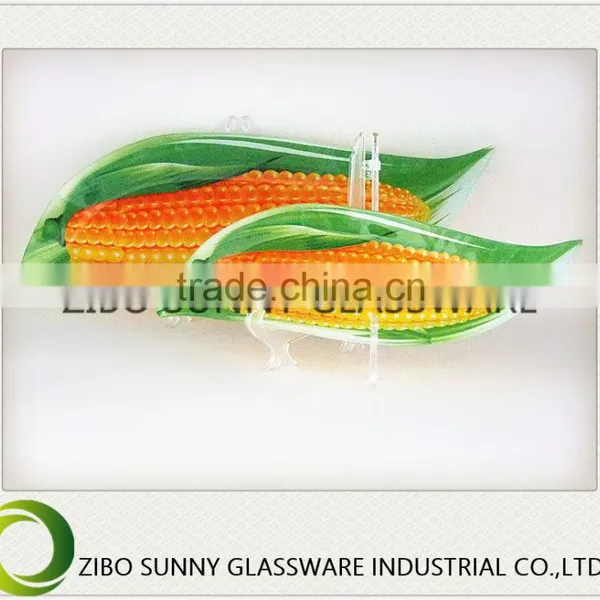 Fruits and Vegetables Series Glass Plate of the Harvest of Corn photo-3