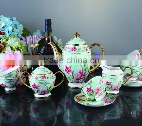 Gold Supplier Fine Bone China Material Coffe and Tea Sets photo-4