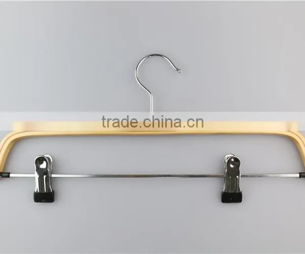 Bulk Cheap Laminated Clothed Wooden Hanger With Clips Quality Choice photo-2