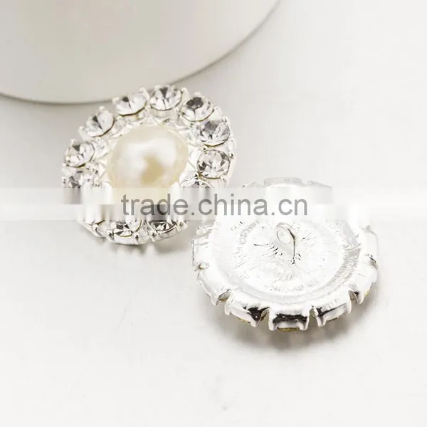 Rhinestone Pearl Button,decorative Pearl Button for Garment Accessories photo-2