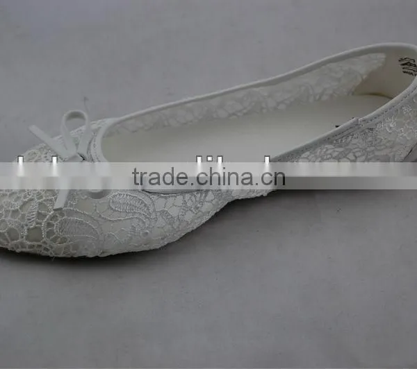 China Shoe Supplier Wholesale Ballerina Shoe White Lace Ballerina Dancing Shoes for Women