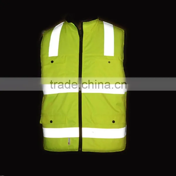 Fluorescent Yellow Waterproof High Visibility Winter Safety Warm Jacket photo-2
