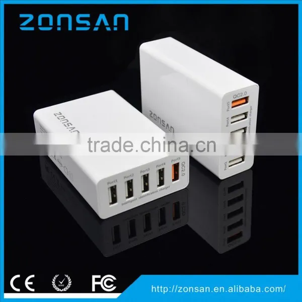 5-PORT USB Travel Charger Qualcomm Quick Charger 2.0 photo-3