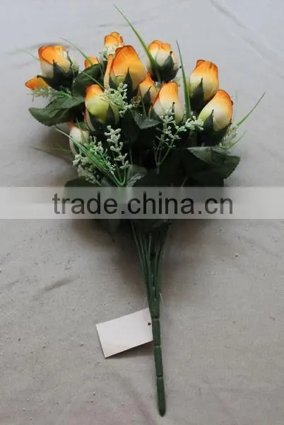 18 Heads Fatory Making Artificial Flower Rose Bud Silk Rose Bud photo-3