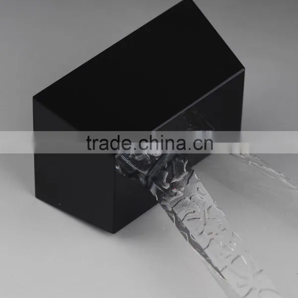 Oem Logo Design Size Optical Glass TV Show Competetion Award With Yellow Base K9 Engraving Crystal Plaque Trophy photo-6