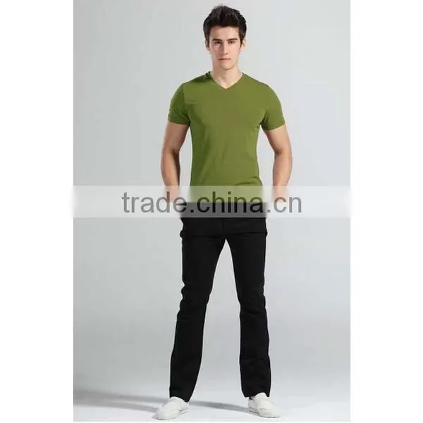 Wholesale Cheap Cotton Promotional Blank V-neck T Shirts photo-3
