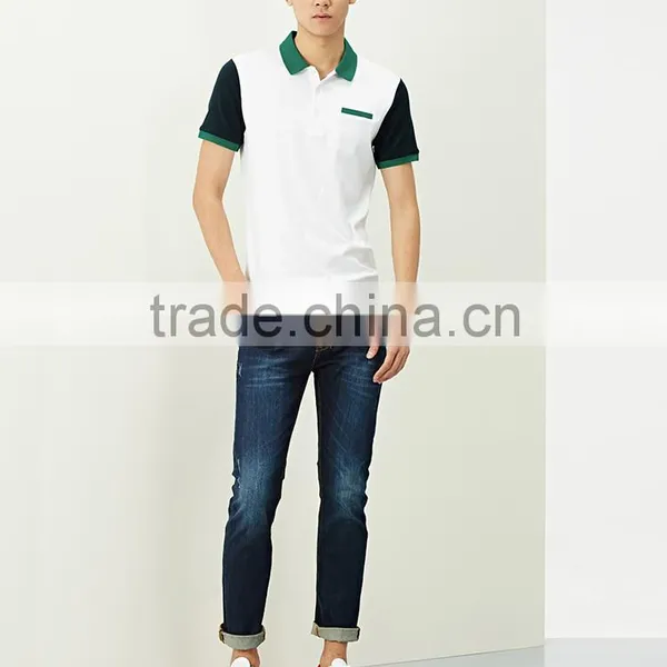 Men's Casual Business Contract Colour 100% Cotton POLO T Shirt photo-2