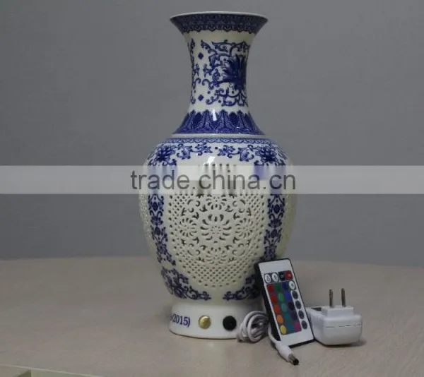 Elegant Chinese Feature Porcelain Vase Lamp Gift photo-3