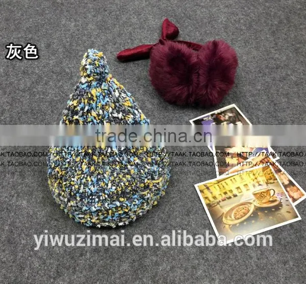 South Korea Knitted Candy Color Pointed Cap Warm Thickening Couples Hat photo-4