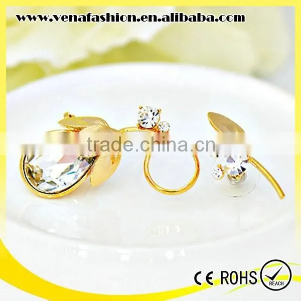 Guangdong Manufacturer Crystal Flower Lily Ear Cuff photo-5