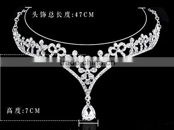 New Fashion Bridal Crystal Pendant Decorative Headband Tiara Crown Jewelry photo-4